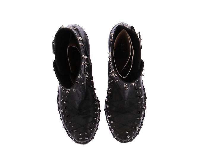 Botines Laurence Dacade de cuero negro con tacón de tachuelas - vista 6
