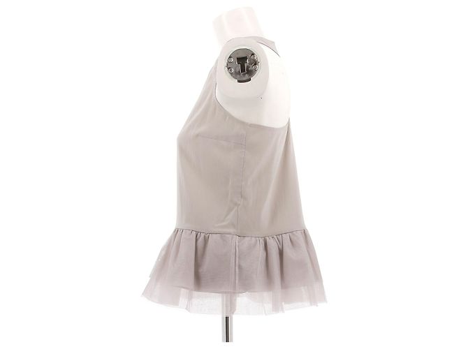 Top de seda gris Brunello Cucinelli - vista 4