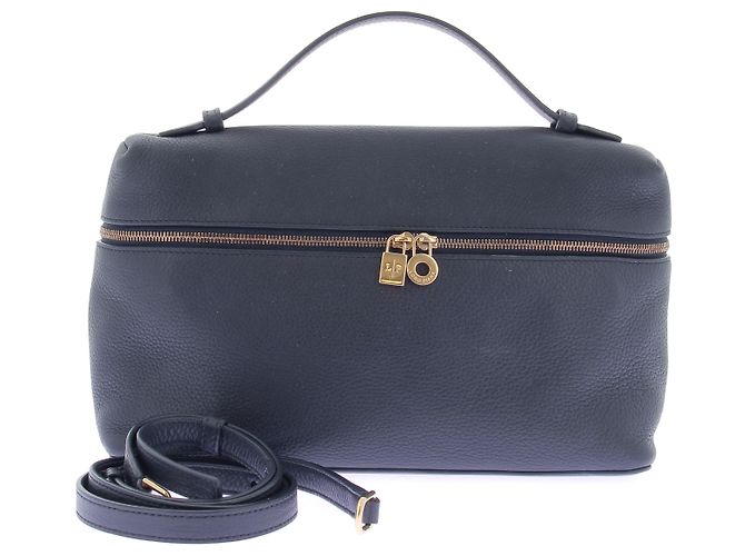 Loro Piana Borsa a mano in pelle marina Blu navy - vista 10