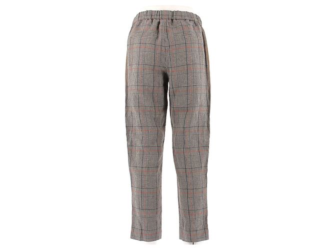 Pantalones de lino con estampado tartán Brunello Cucinelli Beige - vista 2