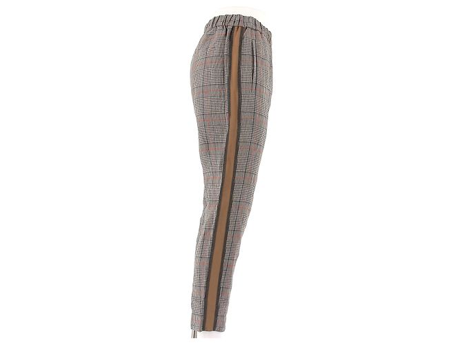 Pantalones de lino con estampado tartán Brunello Cucinelli Beige - vista 3