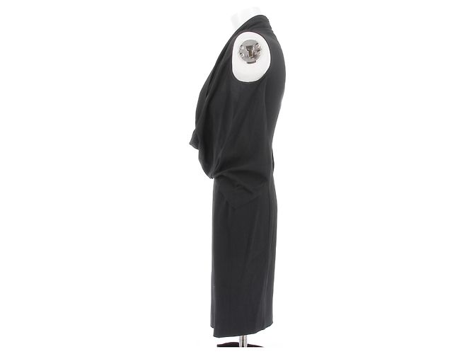 Vestido midi negro sin mangas con cadenas doradas Givenchy - vista 4