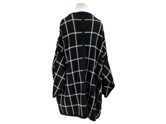 Poncho de lana Chloé negro y blanco - vista 2