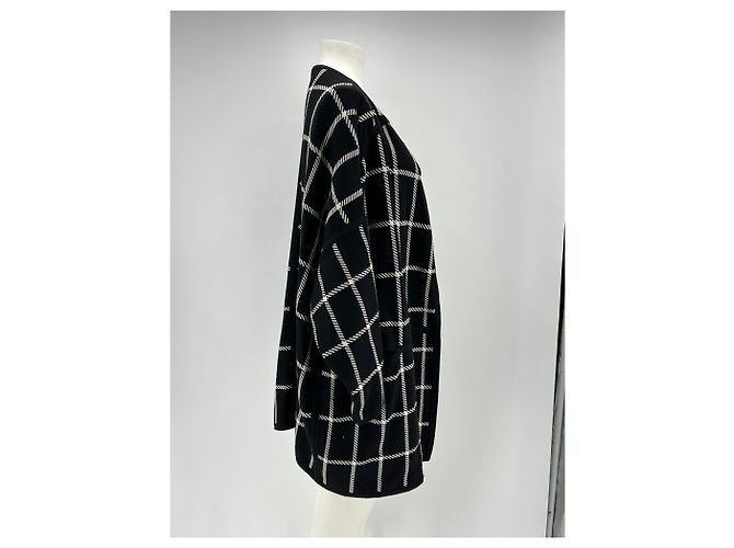 Poncho de lana Chloé negro y blanco - vista 3