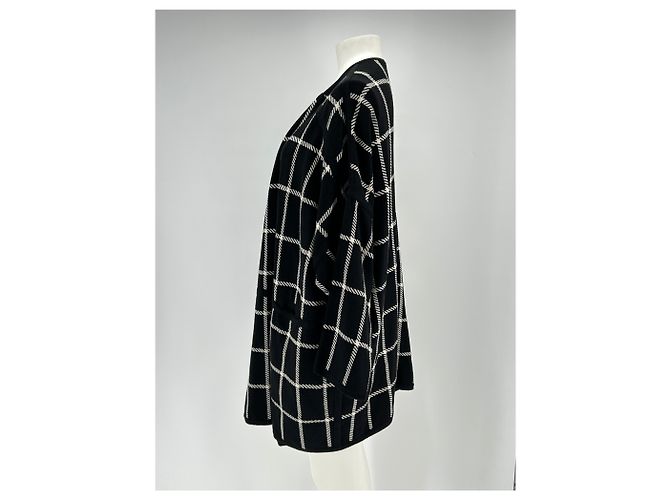 Poncho de lana Chloé negro y blanco - vista 4
