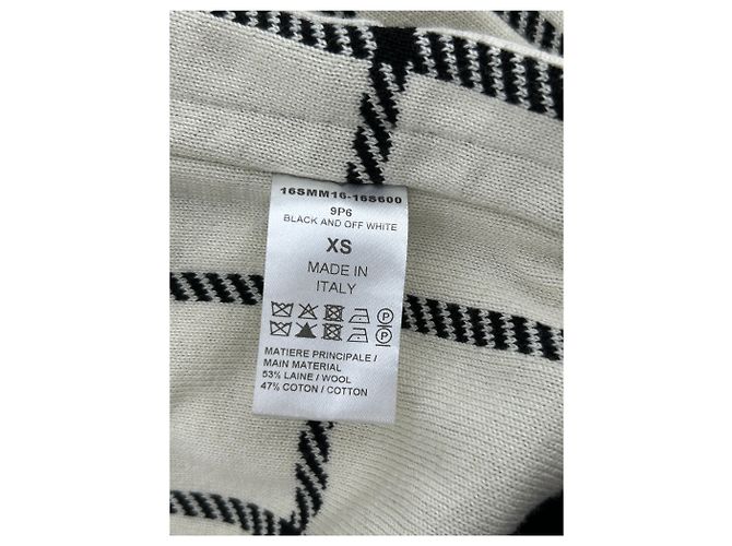 Poncho de lana Chloé negro y blanco - vista 7