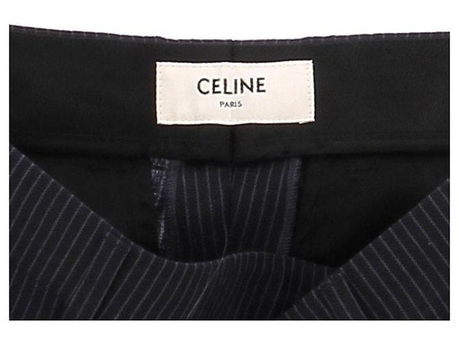 Pantalones Céline de lana azul marino a rayas - vista 5