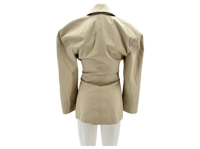 Autre Marque Blazer beige ajustado con hombreras - vista 2