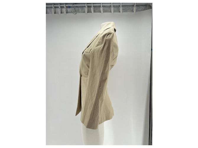 Autre Marque Blazer beige ajustado con hombreras - vista 4