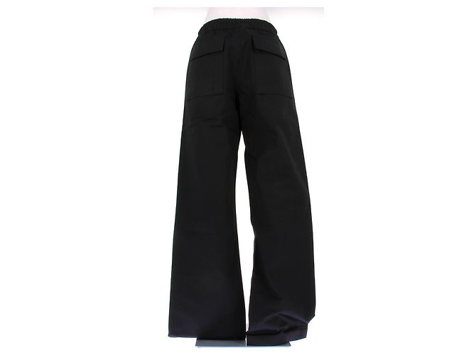 Rick Owens Schwarze weite Baumwollhose - Ansicht 2