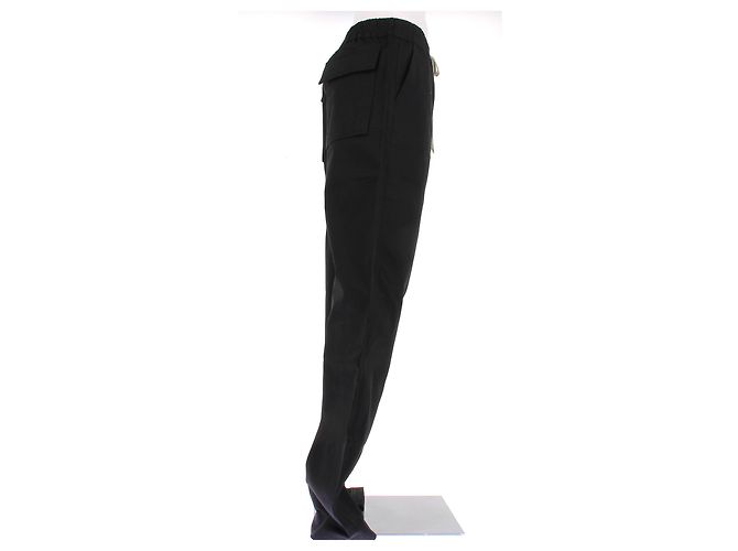 Rick Owens Schwarze weite Baumwollhose - Ansicht 3
