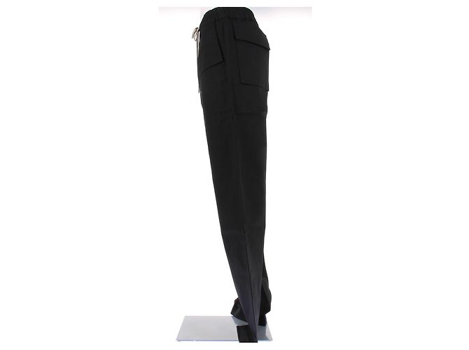Rick Owens Schwarze weite Baumwollhose - Ansicht 4