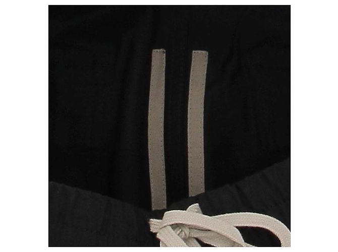 Rick Owens Schwarze weite Baumwollhose - Ansicht 5