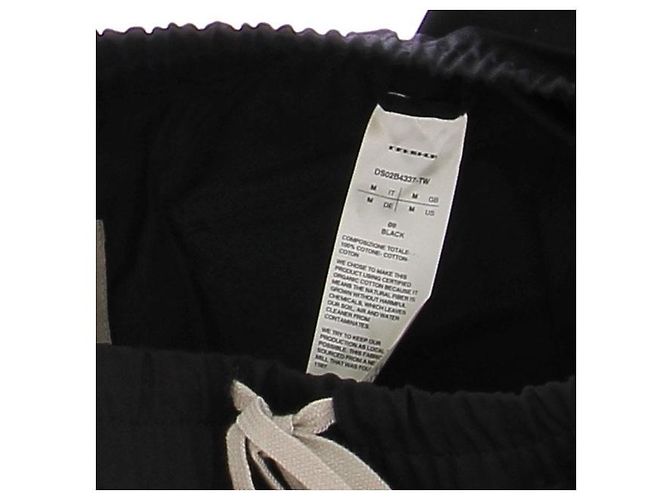 Rick Owens Schwarze weite Baumwollhose - Ansicht 6