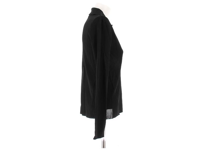 Autre Marque Top preto com decote em V em viscose VERONICA DE PIANTE - vista 3