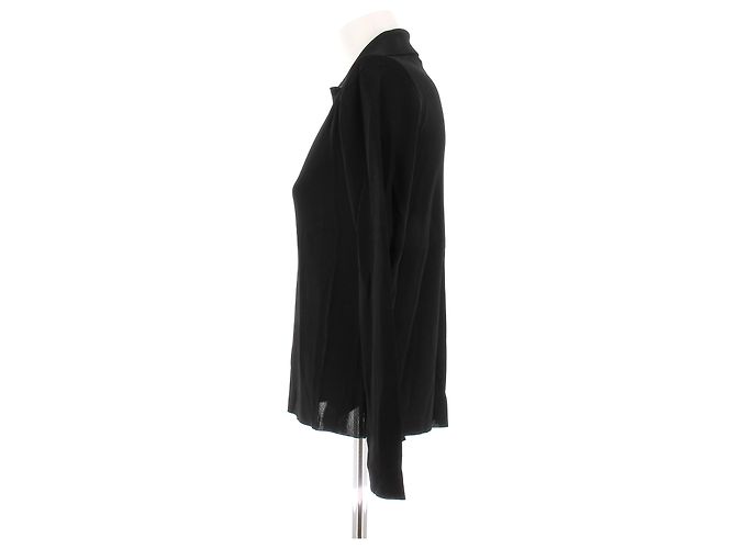 Autre Marque Top preto com decote em V em viscose VERONICA DE PIANTE - vista 4
