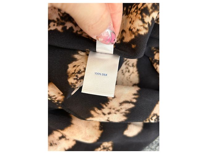 Autre Marque Vestido de seda con estampado de tigre Negro - vista 6