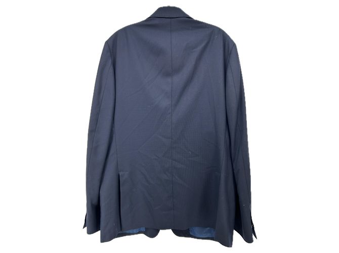Corneliani Blazer blu navy a righe in lana - vista 2