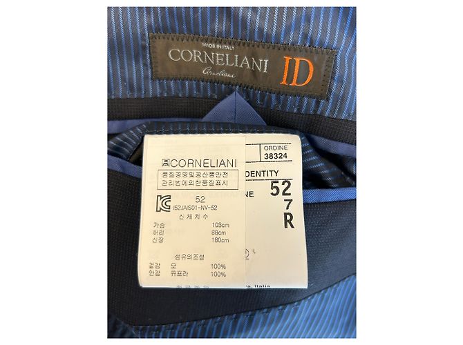 Corneliani Blazer blu navy a righe in lana - vista 3