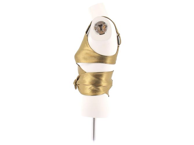 Phoebe Philo Top da bikini dorato - vista 4