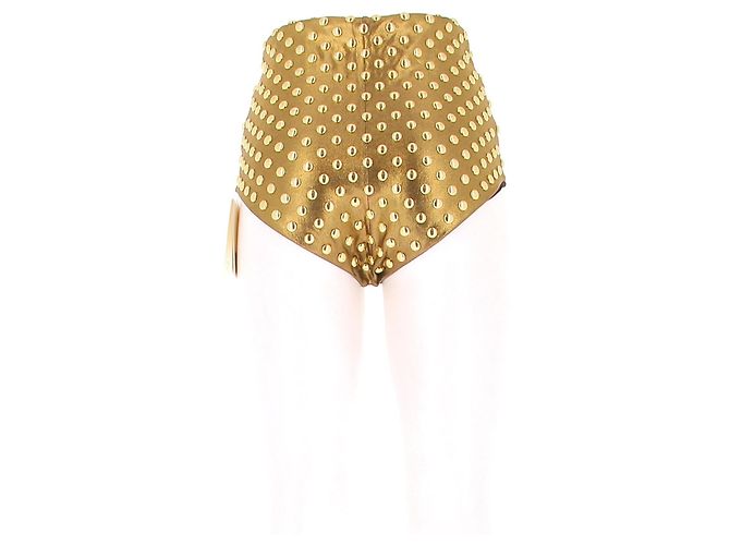 Pantaloncini Phoebe Philo dorati con borchie D'oro - vista 2