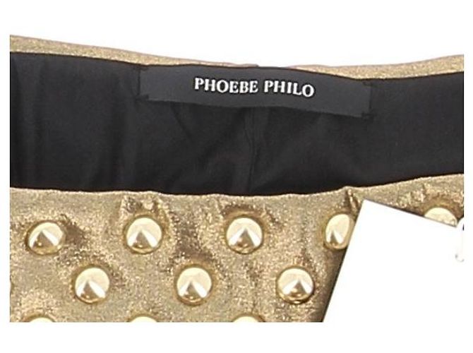 Pantaloncini Phoebe Philo dorati con borchie D'oro - vista 6