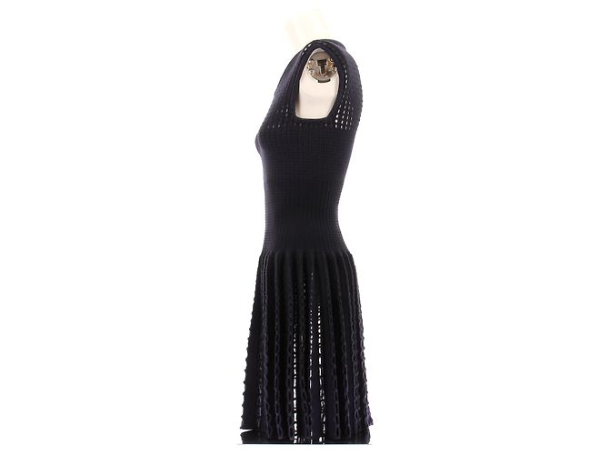 Abito senza maniche in lana blu navy Alaïa - vista 4