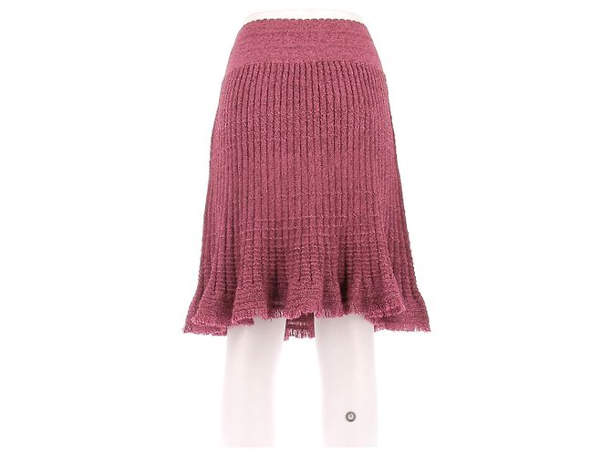 Autre Marque Falda midi de lana rosa MOLLI - vista 2