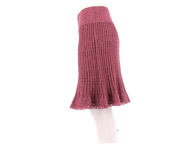 Autre Marque Falda midi de lana rosa MOLLI - vista 4