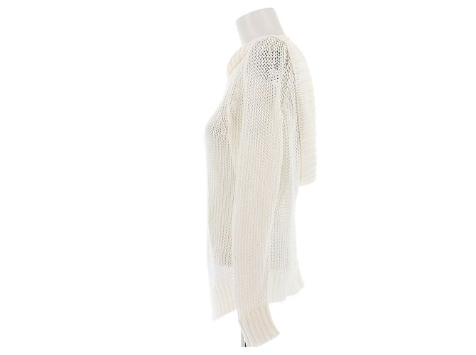 Khaite Weißer Strickpullover mit offenem Rücken - Ansicht 4