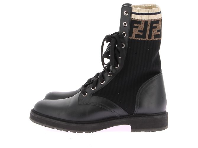 Fendi Stivaletti neri "Rockoko" Nero - vista 3
