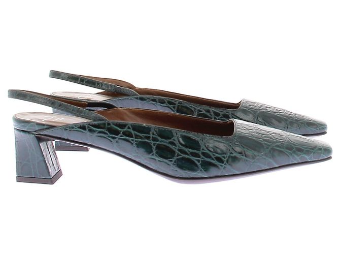 Giuseppe Zanotti Lederpumps Grün mit quadratischer Spitze - Ansicht 2