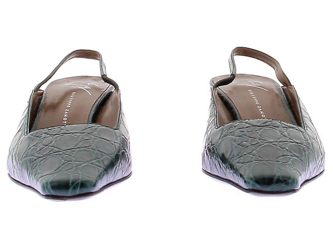 Giuseppe Zanotti Lederpumps Grün mit quadratischer Spitze - Ansicht 4