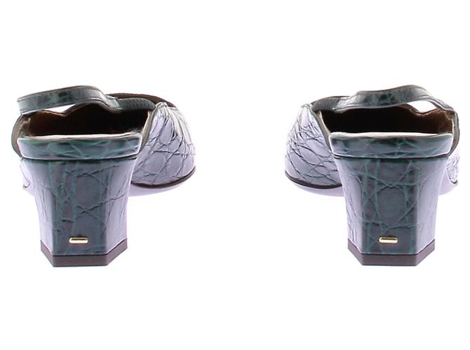 Giuseppe Zanotti Lederpumps Grün mit quadratischer Spitze - Ansicht 5
