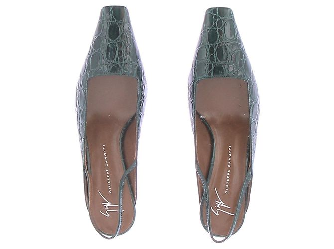 Giuseppe Zanotti Lederpumps Grün mit quadratischer Spitze - Ansicht 6