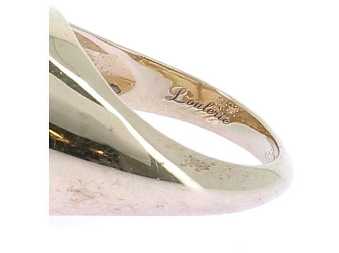 Autre Marque 14-karat solid gold signet ring with diamonds Golden - view 6
