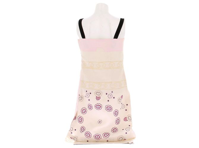 Vestido Prada crema con bordado rosa Beige - vista 2