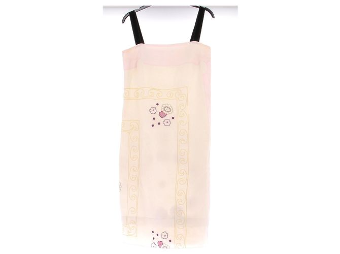 Vestido Prada crema con bordado rosa Beige - vista 3