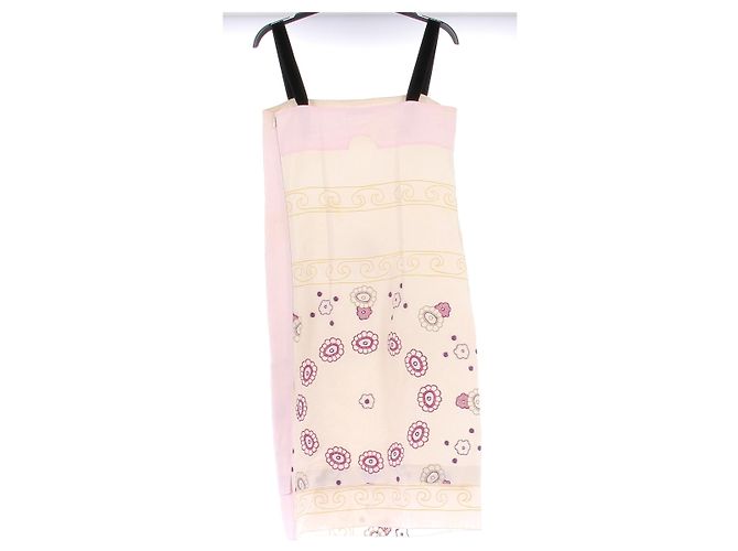 Vestido Prada crema con bordado rosa Beige - vista 4