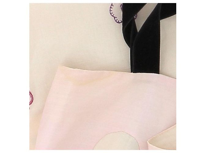 Vestido Prada crema con bordado rosa Beige - vista 7