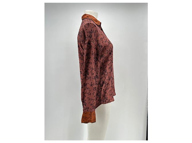 Blusa in seta Forte Forte Arancione e Nera - vista 3