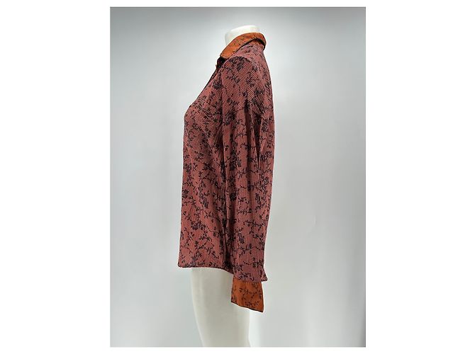 Blusa in seta Forte Forte Arancione e Nera - vista 4