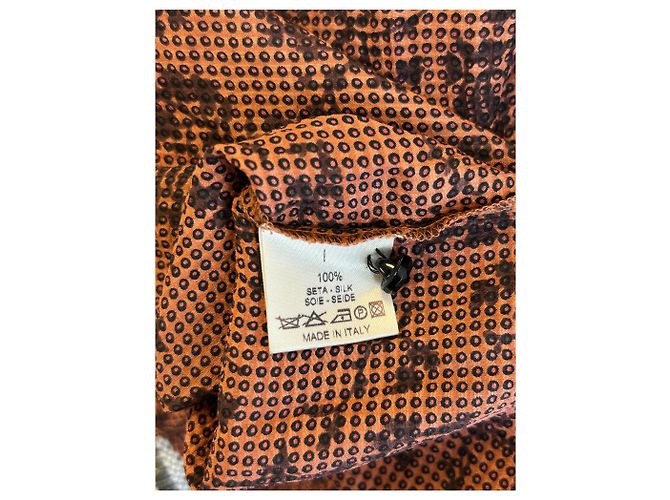 Blusa in seta Forte Forte Arancione e Nera - vista 6
