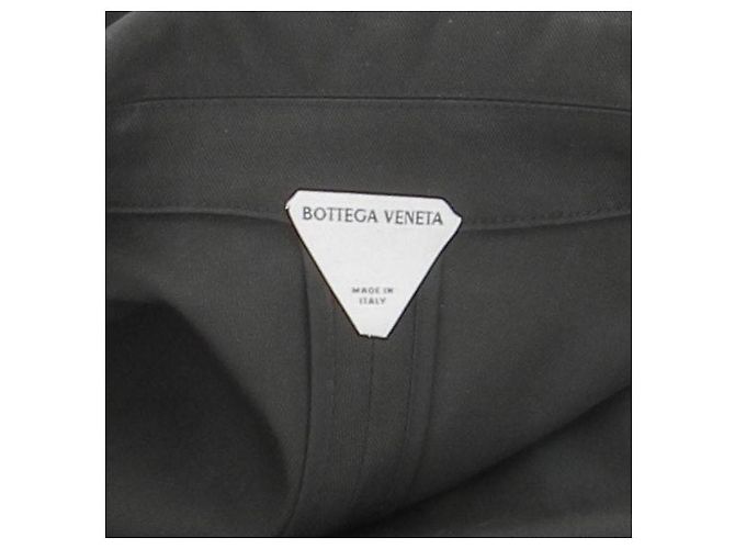 Vestido midi Bottega Veneta caqui de algodón con cinturón - vista 3
