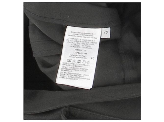Vestido midi Bottega Veneta caqui de algodón con cinturón - vista 4