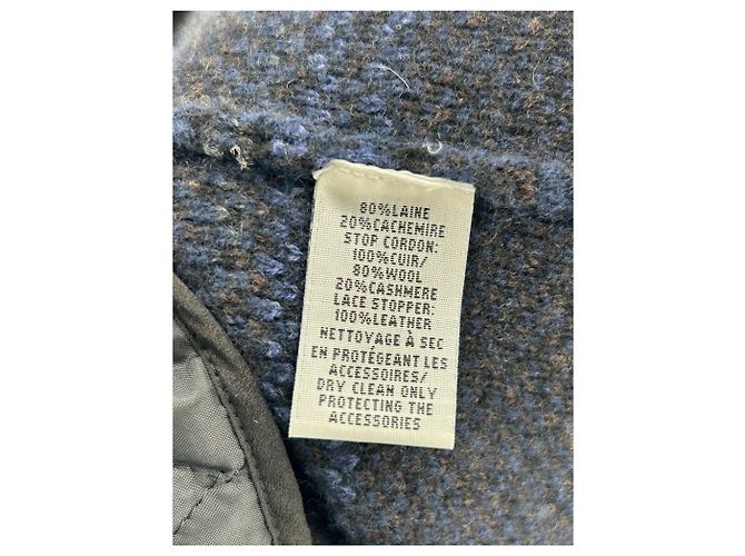 Eric Bompard checked wool jacket with hood blue - view 6