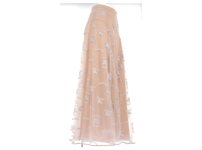Burberry Falda de muselina y tul beige - vista 4