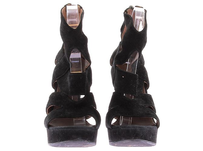 Décolleté Alaïa in suede nero 40 - vista 4