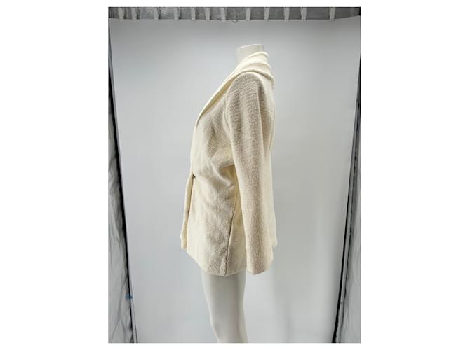 Massimo Dutti Ecru-Weste mit Knöpfen Beige - Ansicht 4
