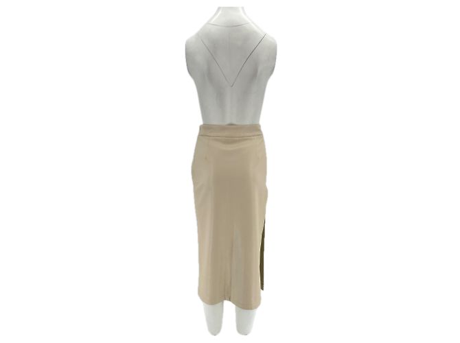 Autre Marque Falda beige de cuero sintético - vista 2